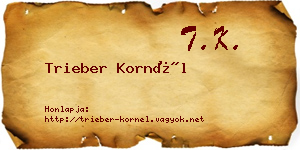 Trieber Kornél névjegykártya