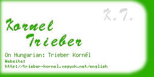 kornel trieber business card