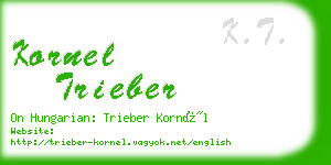 kornel trieber business card